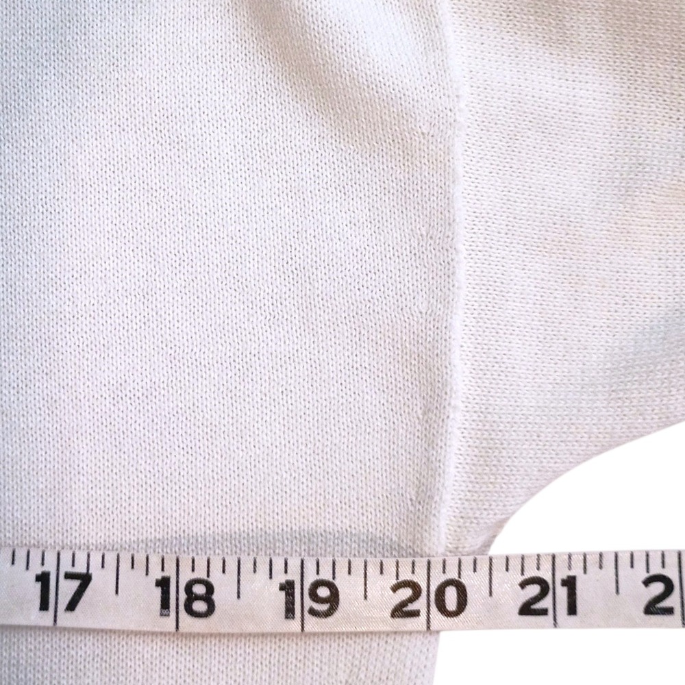 Knititude Womens White Cotton Scarf Crew Neck Sweater Dress Sz M Cozy Minimalist - Picture 8 of 9